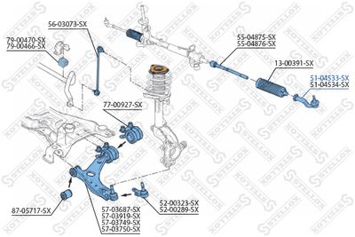 Наконечник рулевой тяги левый STELLOX 5104533SX