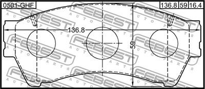 Колодки тормозные передние FEBEST 0501GHF