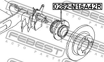 Ступица задняя с подшипником FEBEST 0282N16A42R