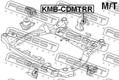 Сайлентблок задней подушки двигателя FEBEST KMBCDMTRR