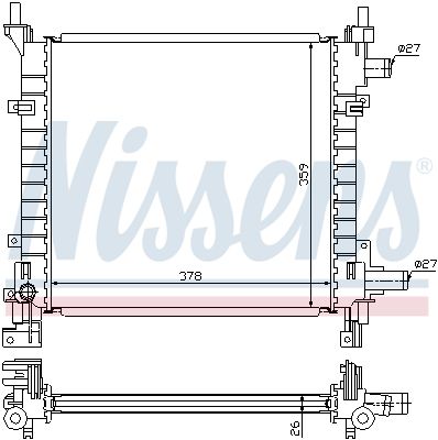 Радиатор системы охлаждения NISSENS 62083A