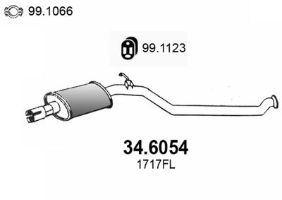Глушитель средняя часть ASSO 346054