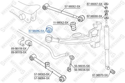 Сайлентблок заднего продольного рычага STELLOX 8798086SX