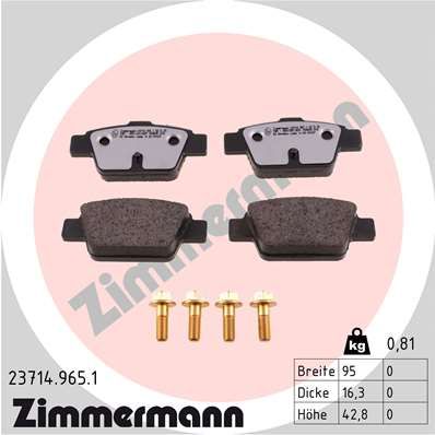 Колодки тормозные дисковые комплект ZIMMERMANN 237149651