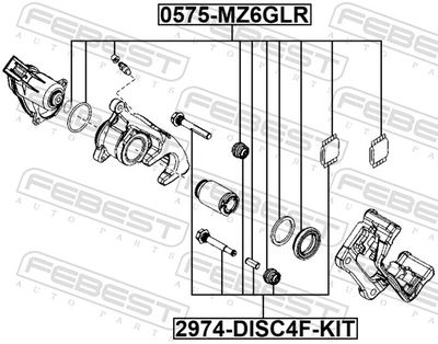 Ремкомплект суппорта заднего FEBEST 0575MZ6GLR