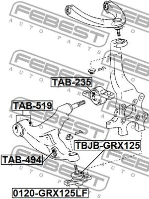 Сайлентблок рычага переднего FEBEST TAB494