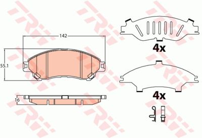 Колодки тормозные передние TRW GDB3633