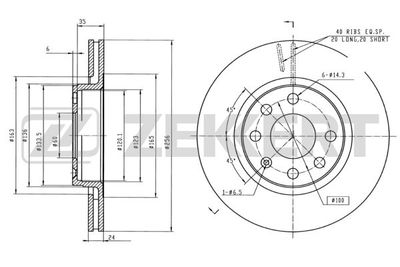 Диск тормозной передний Zekkert BS5035