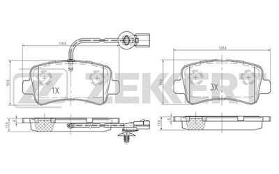 Колодки тормозные дисковые задние Zekkert BS1949