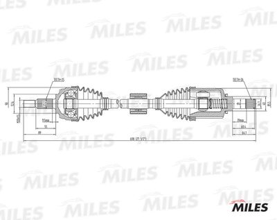 Привод в сборе передний левый Miles GC01164