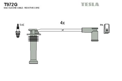 Провод высоковольтный TESLA T972G