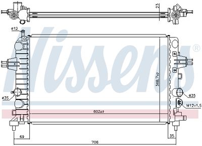 Радиатор охлаждения двигателя NISSENS 63028A