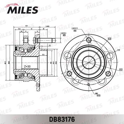 Ступица с подшипником передняя Miles DB83176