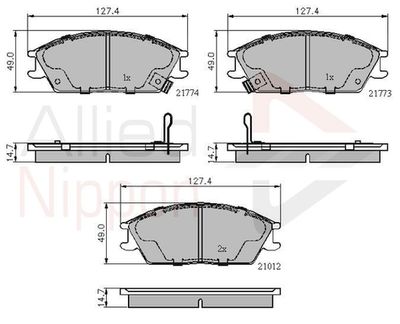 Колодки тормозные передние ALLIED NIPPON ADB3253