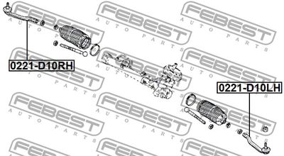 Наконечник рулевой правый FEBEST 0221D10RH