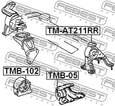 Опора двигателя задняя FEBEST TMAT211RR