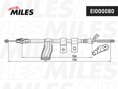 Трос стояночного тормоза правый Miles EI000080