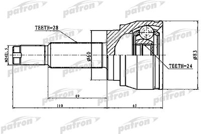 ШРУС наружный PATRON PCV1754