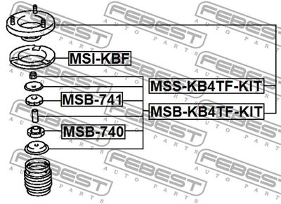 Ремкомплект опор переднего амортизатора FEBEST MSSKB4TFKIT