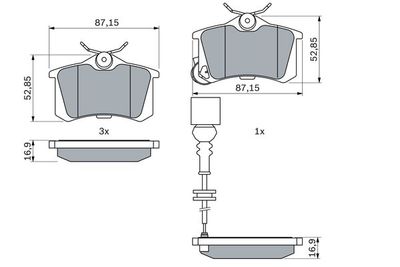 Комплект колодок для дискового тормоза BOSCH 0986424813