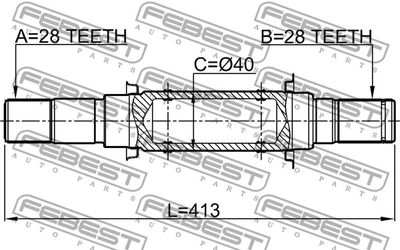 Полуось правая FEBEST 0512CWMT