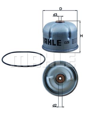Фильтр масляный MAHLE OZ6D