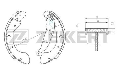 Колодки тормозные задние барабанные Zekkert BK4167