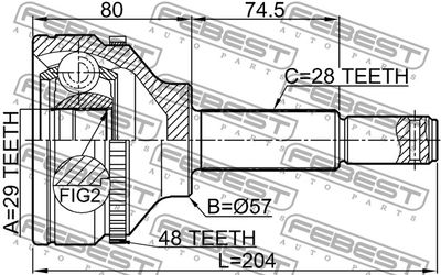 ШРУС наружный FEBEST 2110TT9A48