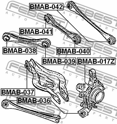 Сайлентблок заднего поперечного рычага FEBEST BMAB037