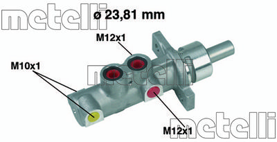 Цилиндр тормозной главный METELLI 050362