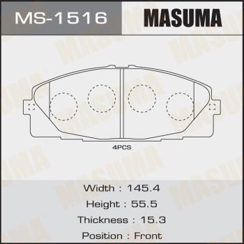 Колодки тормозные дисковые Masuma MS1516