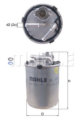 Фильтр топливный MAHLE KL497D