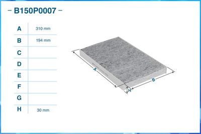 Фильтр салона угольный CWORKS B150P0007