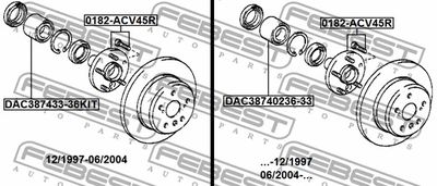 Ступица задняя FEBEST 0182ACV45R