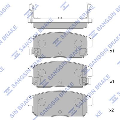 Колодки тормозные дисковые SANGSIN SP1163