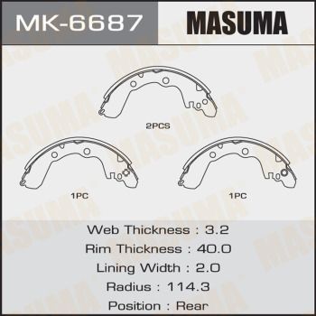 Колодки тормозные барабанные Masuma MK6687