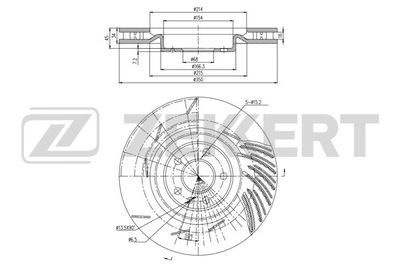 Диск тормозной передний правый Zekkert BS6508