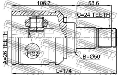ШРУС внутренний левый FEBEST 0111AGV10LH
