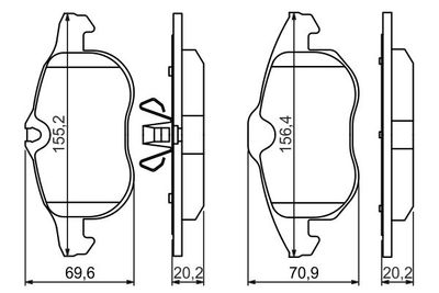 Колодки тормозные дисковые BOSCH 0986494044