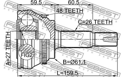ШРУС наружный FEBEST 0110ASV50A48