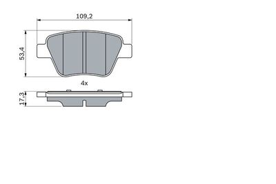 Колодки тормозные дисковые задние BOSCH 0986494416
