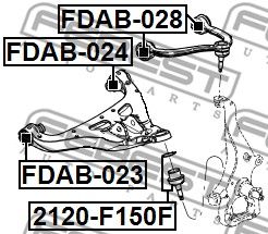 Сайлентблок нижнего переднего рычага FEBEST FDAB023