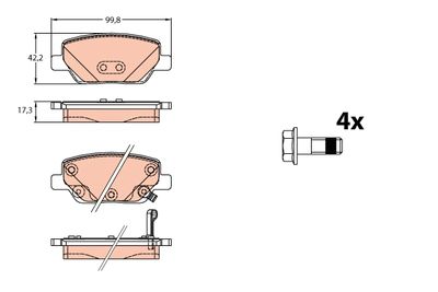 Комплект колодок для дискового тормоза TRW GDB2156