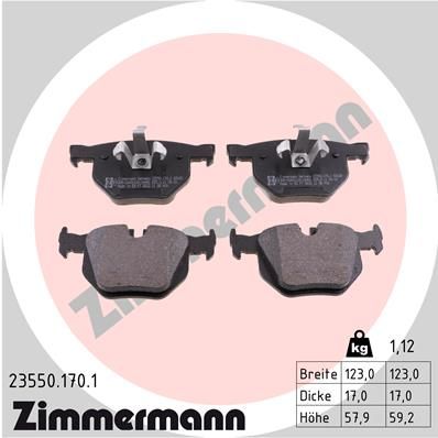 Колодки тормозные дисковые ZIMMERMANN 235501701