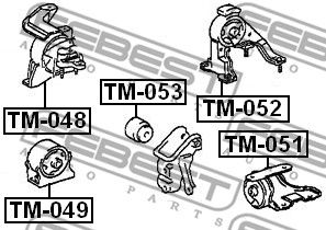 Подушка двигателя передняя FEBEST TM049