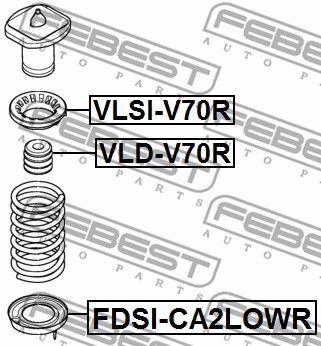 Проставка пружины задней нижняя FEBEST FDSICA2LOWR