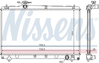 Радиатор системы охлаждения NISSENS 64670A