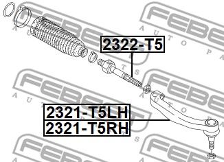 Наконечник рулевой правый FEBEST 2321T5RH