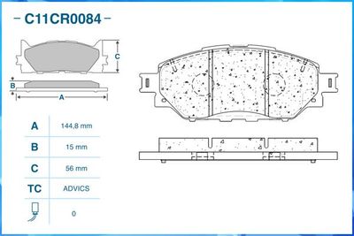 Колодки тормозные передние CWORKS C11CR0084