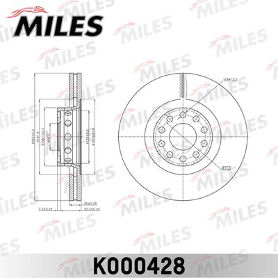 Диск тормозной передний Miles K000428